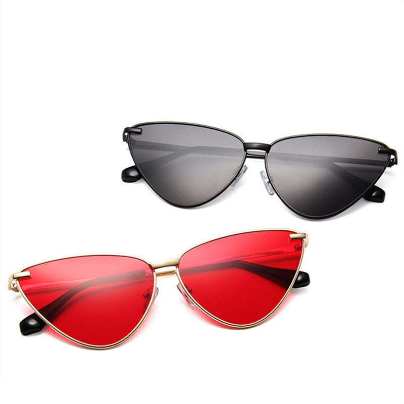 Fashion Women Colour Luxury Flat Top Cat Eye Sunglasses